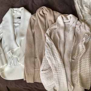 3 open front sweaters cotton